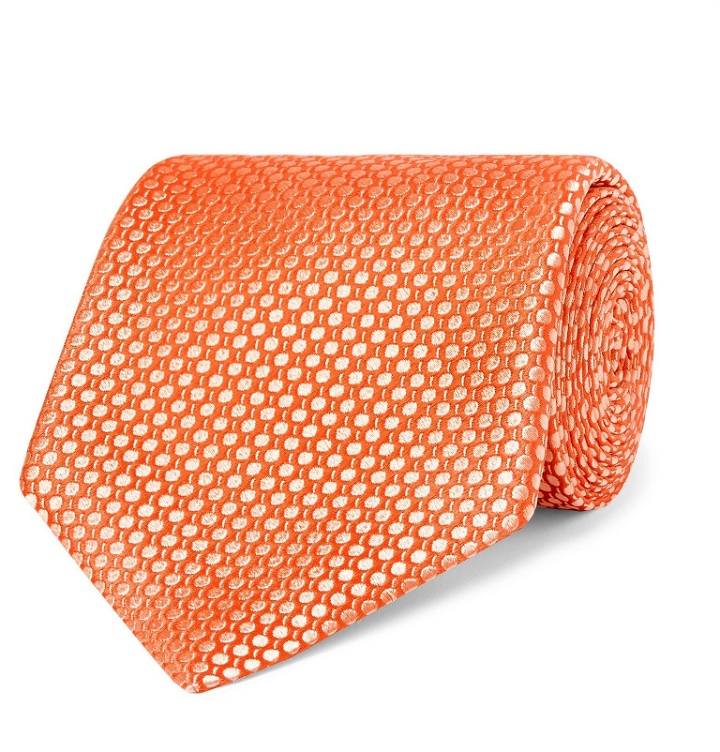 Photo: Charvet - 8.5cm Silk-Jacquard Tie - Orange