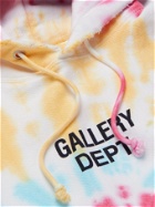 GALLERY DEPT. - Marina Distressed Logo-Print Tie-Dyed Cotton-Blend Jersey Hoodie - Multi