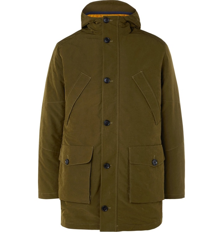 Photo: NN07 - Ari Peached Twill PrimaLoft Hooded Parka with Detachable Shell Liner - Green