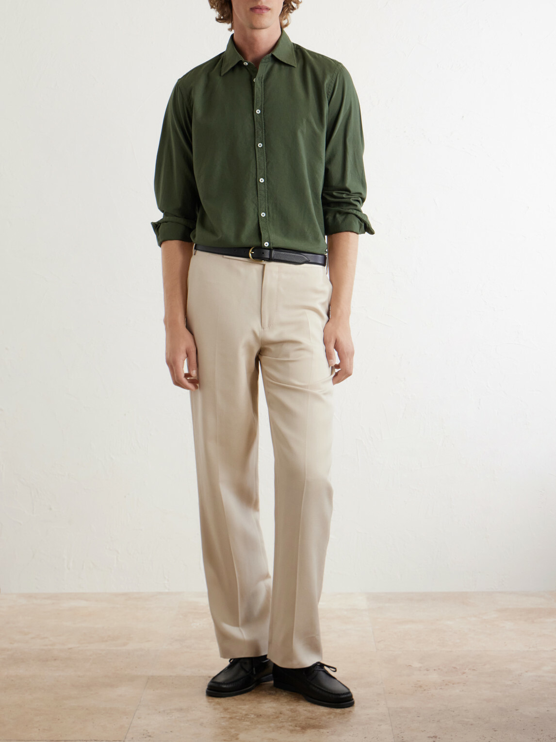 Massimo Alba - Genova Cotton-Chambray Shirt - Green