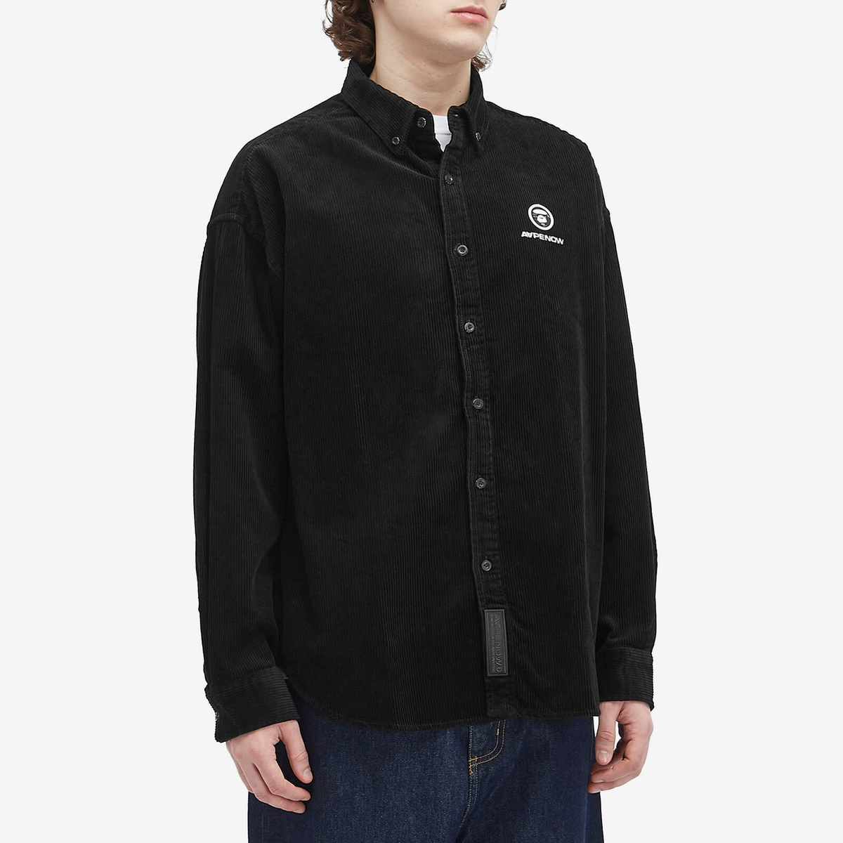Men's AAPE Now Corduroy Shirt in Black