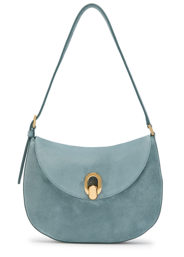Photo: Savette Tondo Small Suede Shoulder bag - Denim - One Size