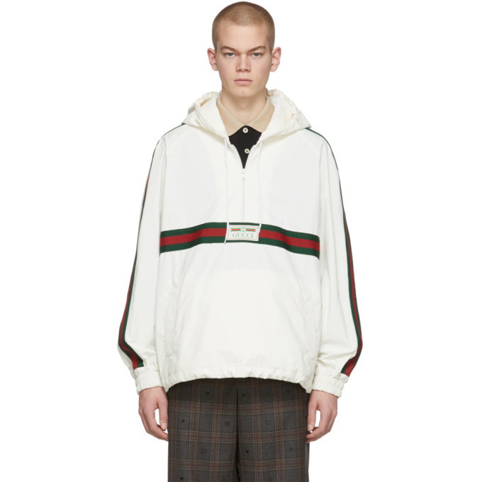 Photo: Gucci White Cotton Canvas Windbreaker Jacket