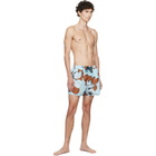 Paul Smith Blue 'Shadow Floral' Swim Shorts