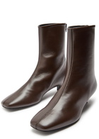 Toteme 30 Nappa Leather Ankle Boots Brown