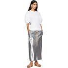 Simone Rocha White Puff Sleeve Sculpted Contrast T-shirt