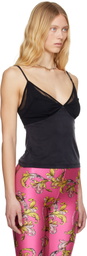Versace Jeans Couture Black Logo Hardware Tank Top