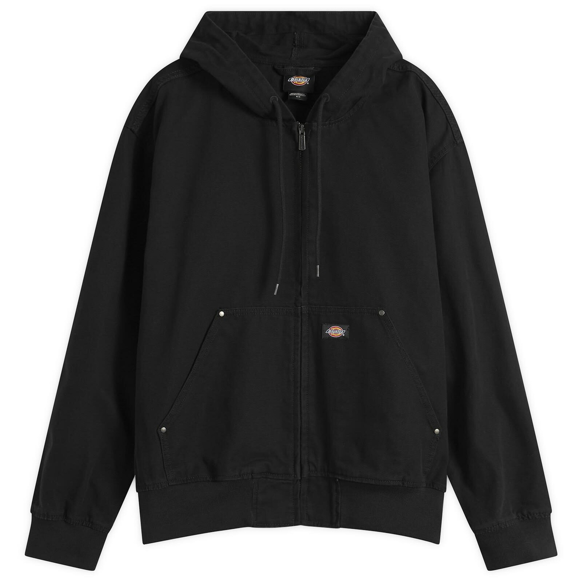 Dickies Men's Unlined Canvas Hooded Bomber Jacket in Black