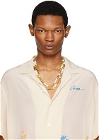 Casablanca White & Gold Laurel Long Necklace
