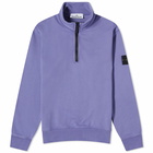 Stone Island Men's Garment Dyed Half Zip Sweat in Lavender