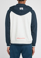 Aape College Colour-block Hooded Sweatshirt Blue