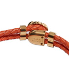 Versace Men's Leather Medusa Bracelet in Orange