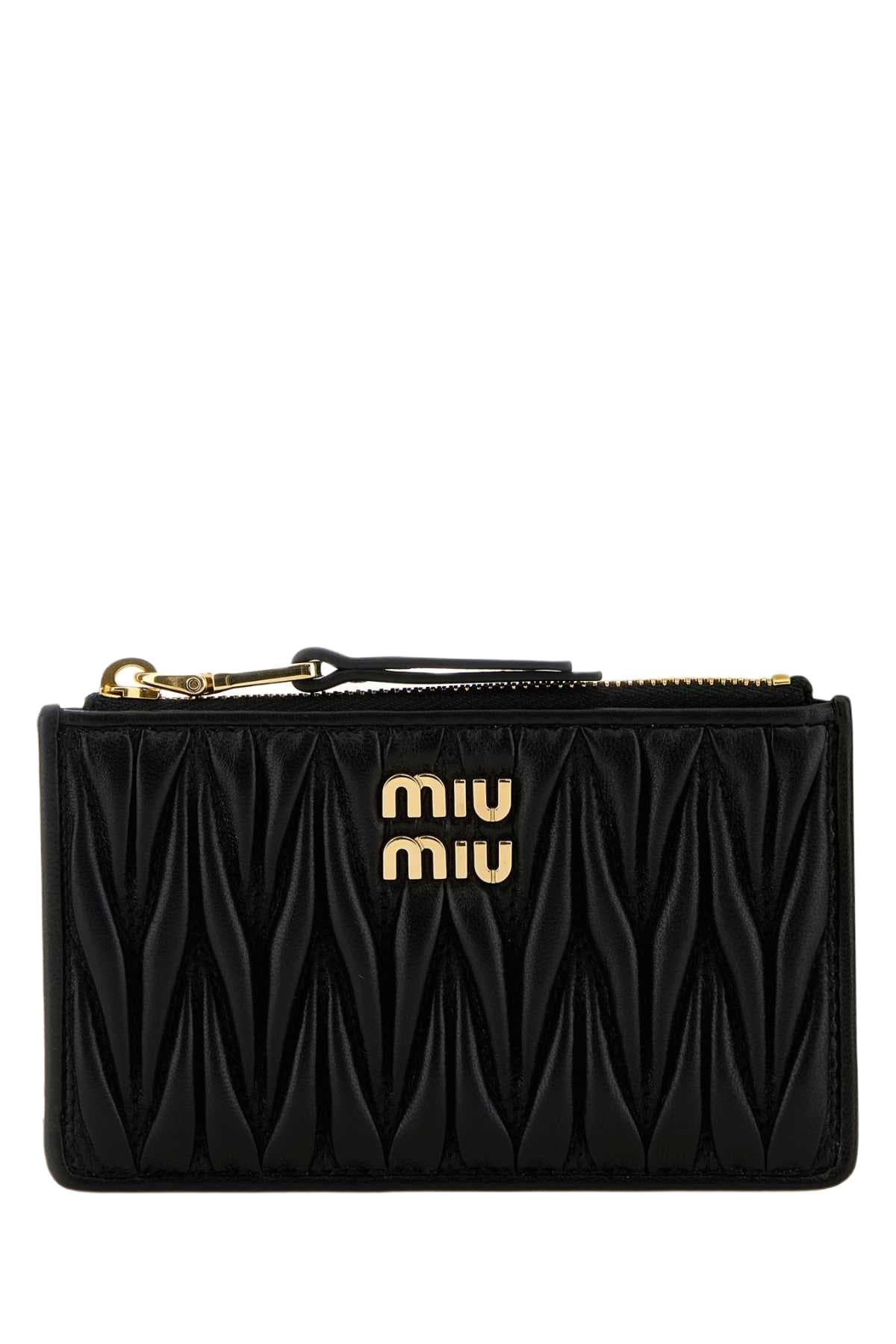 Miu Miu Black Velvet Matelasse Wallet Chain Bag Miu Miu