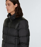 Moncler - Bugrane leather-trimmed down jacket