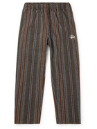 Stussy - Straight-Leg Striped Woven Trousers - Green