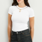 Marine Serre Women's Trompe-L'Oeil Jewelry Baby Fit T-Shirt in White