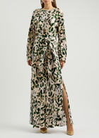 Forte_forte Printed Hammered Satin Maxi Dress Multicoloured