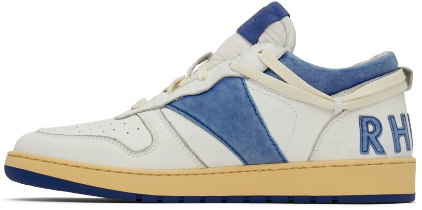 Rhude Ssense Exclusive White & Blue Rhecess Low Sneakers Rhude