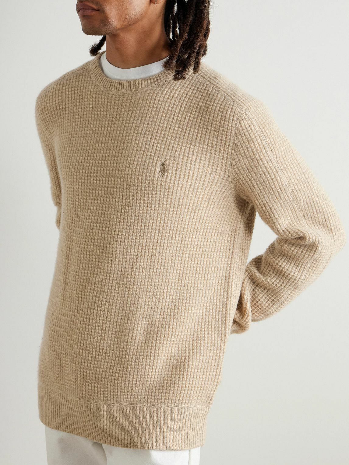 Polo Ralph Lauren - Logo-Embroidered Waffle-Knit Wool and