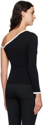 Courrèges Black Asymmetric T-Shirt
