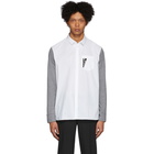 Neil Barrett Grey and White Bicolor Thunderbolt Shirt