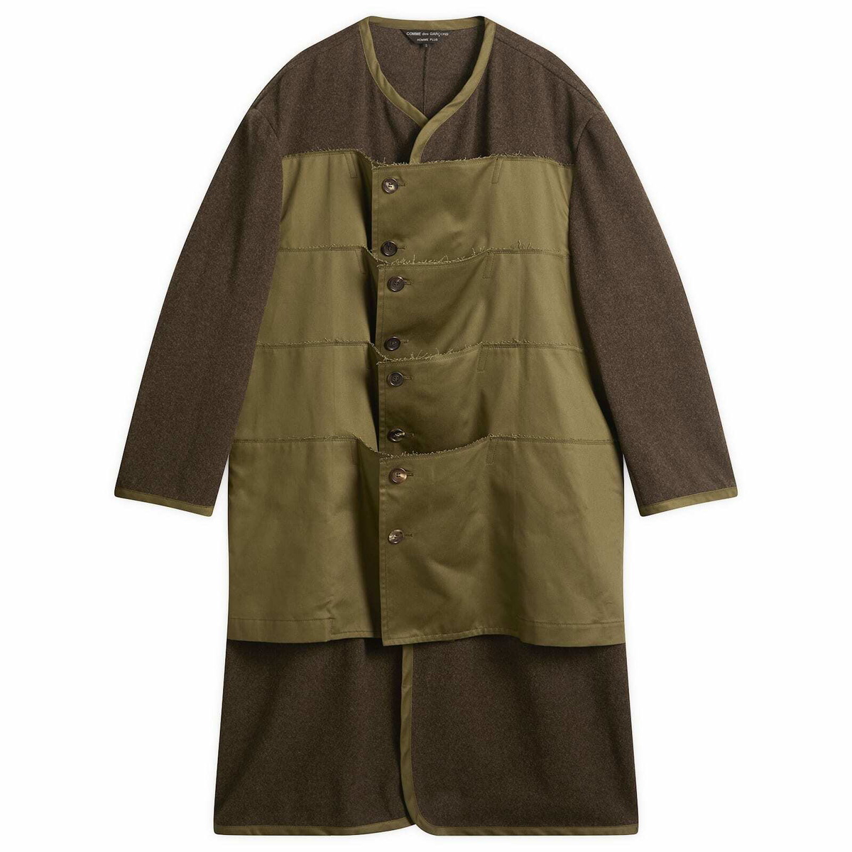 Comme des Garçons Homme Plus Men's Wool Long Line Coat in Khaki