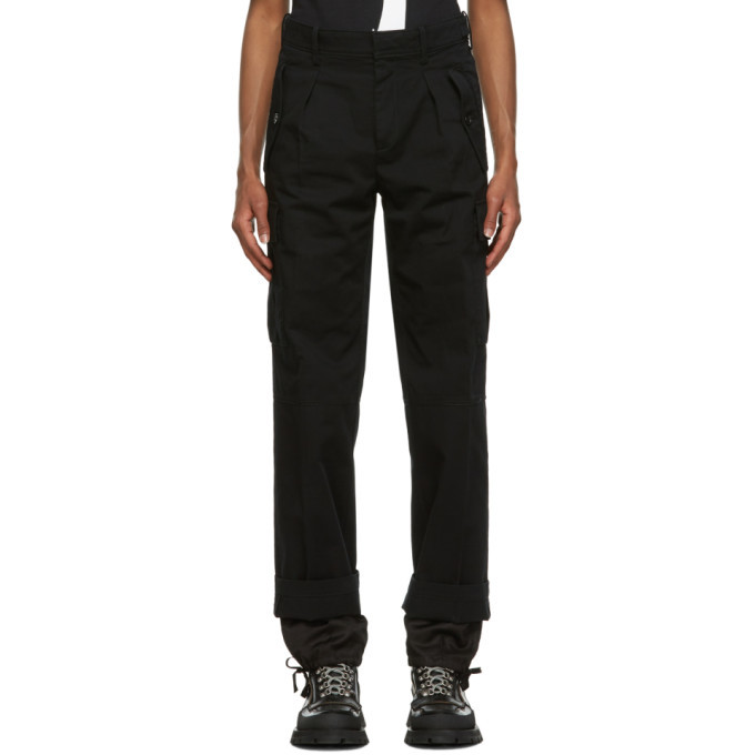 Photo: JW Anderson Black Cotton Double Hem Cargo Trousers