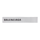 Balenciaga White and Black Large Logo Scarf