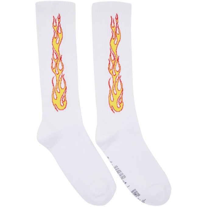 Photo: Palm Angels White Flames Socks