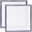 Gohar World Navy & White Opaline Dinner Napkin Set