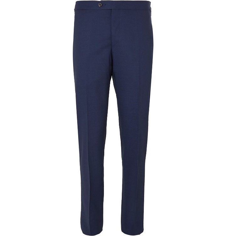 Photo: Thom Sweeney - Slim-Fit Tapered Wool Suit Trousers - Blue