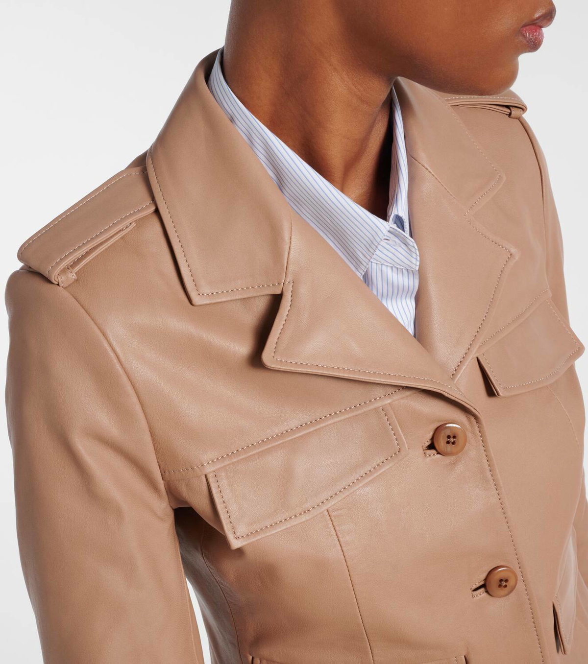 Dorothee Schumacher Sleek Statement cropped leather jacket