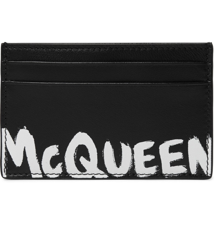 Photo: ALEXANDER MCQUEEN - Logo-Print Leather Cardholder - Black