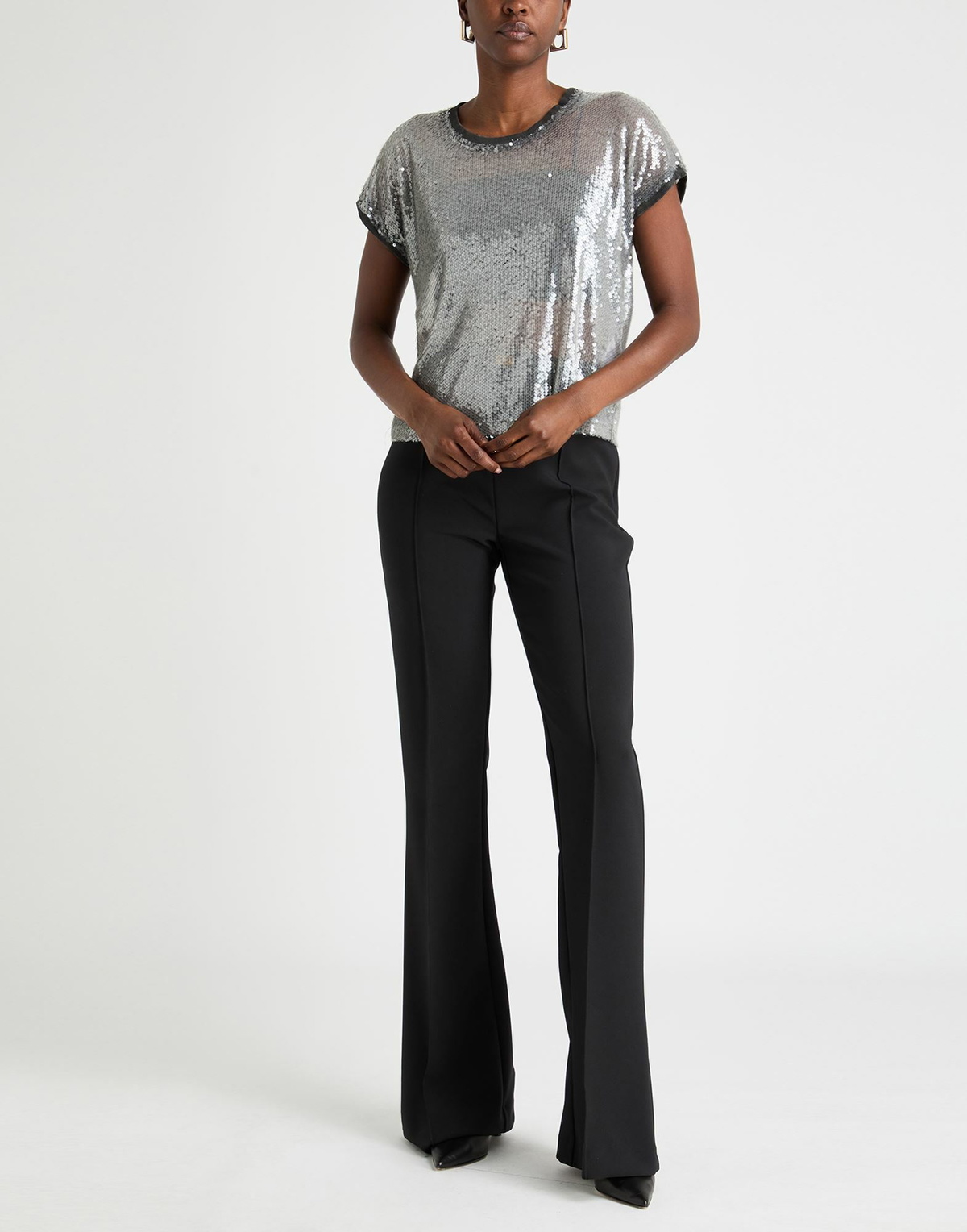 Manila Grace Womens Top in Grey