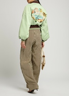 Alemais Opal Printed Satin Bomber Jacket Mint