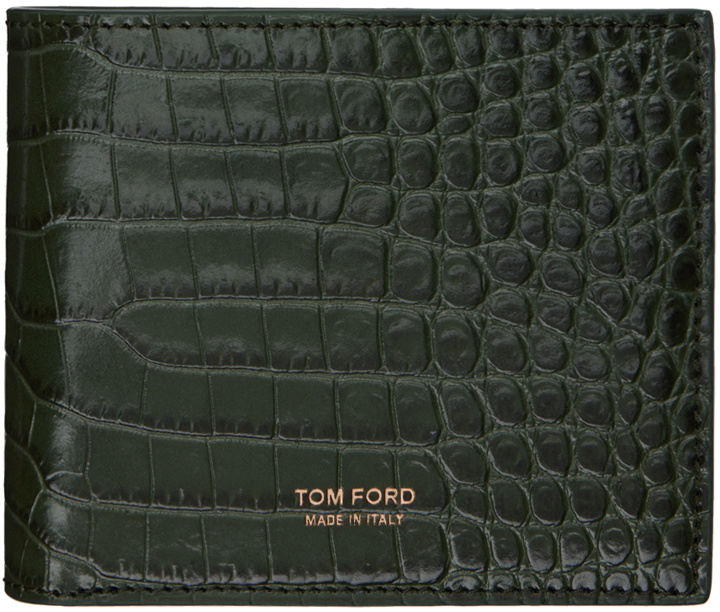Photo: TOM FORD Green Printed Croc Wallet