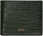 TOM FORD Green Printed Croc Wallet