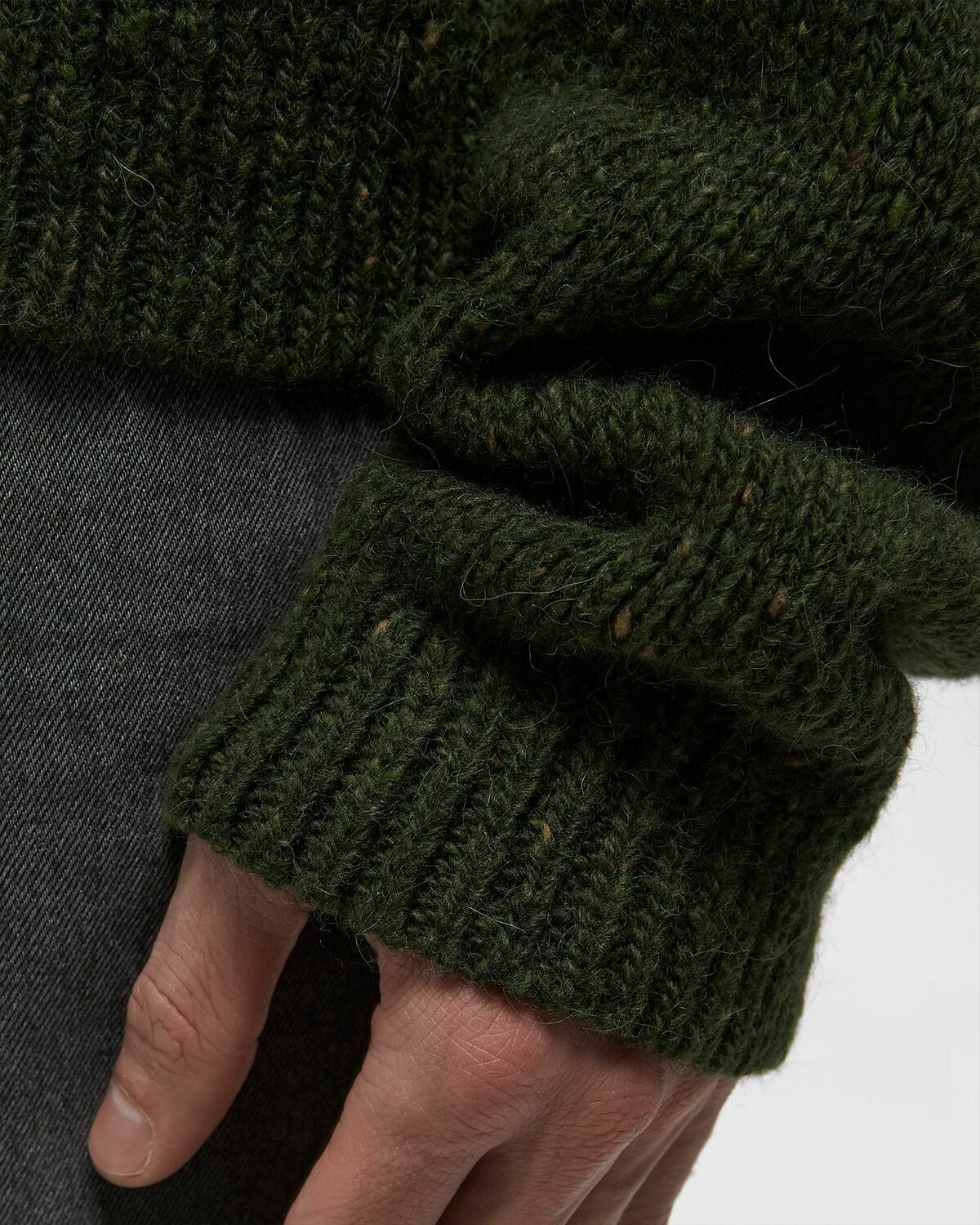 Brain Dead LOGOHEAD ALPACA CREWNECK SWEATER Green Mens Pullover