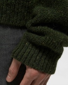 Brain Dead LOGOHEAD ALPACA CREWNECK SWEATER Green Mens Pullover