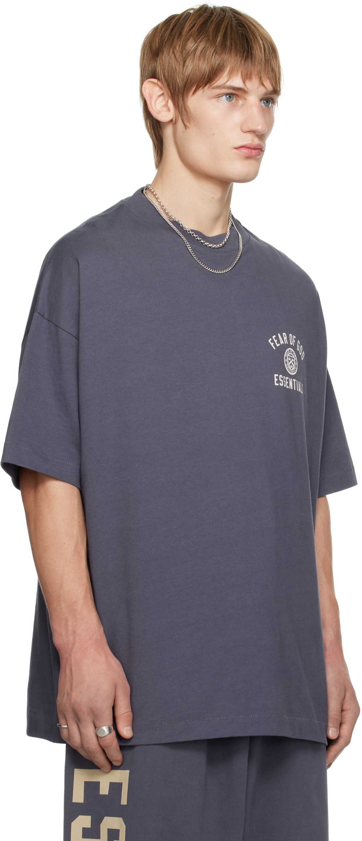 Fear of God ESSENTIALS Navy Jersey Crewneck T-shirt Fear Of
