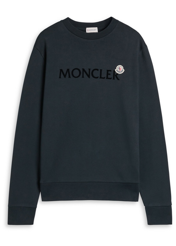 Photo: Moncler Logo-appliquéd Cotton Sweatshirt Navy