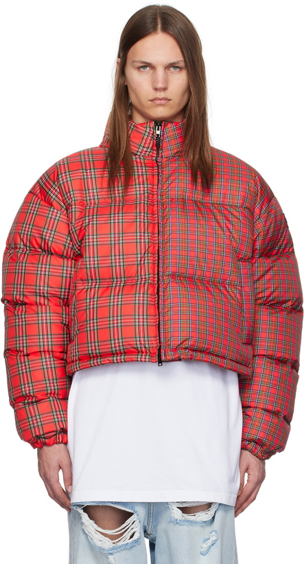 Photo: VETEMENTS Red Check Print Puffer Jacket