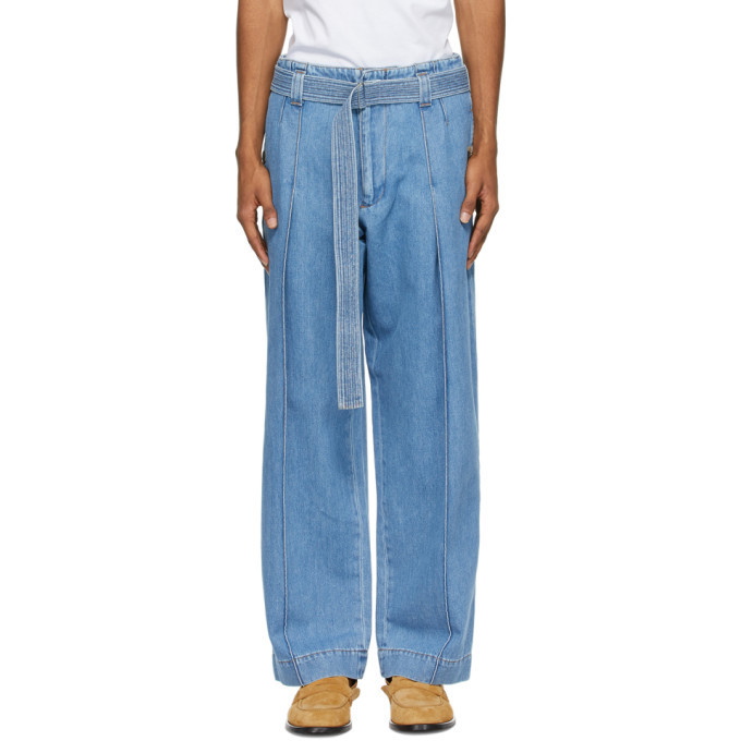 Photo: Loewe Blue Belted High-Waist Jeans