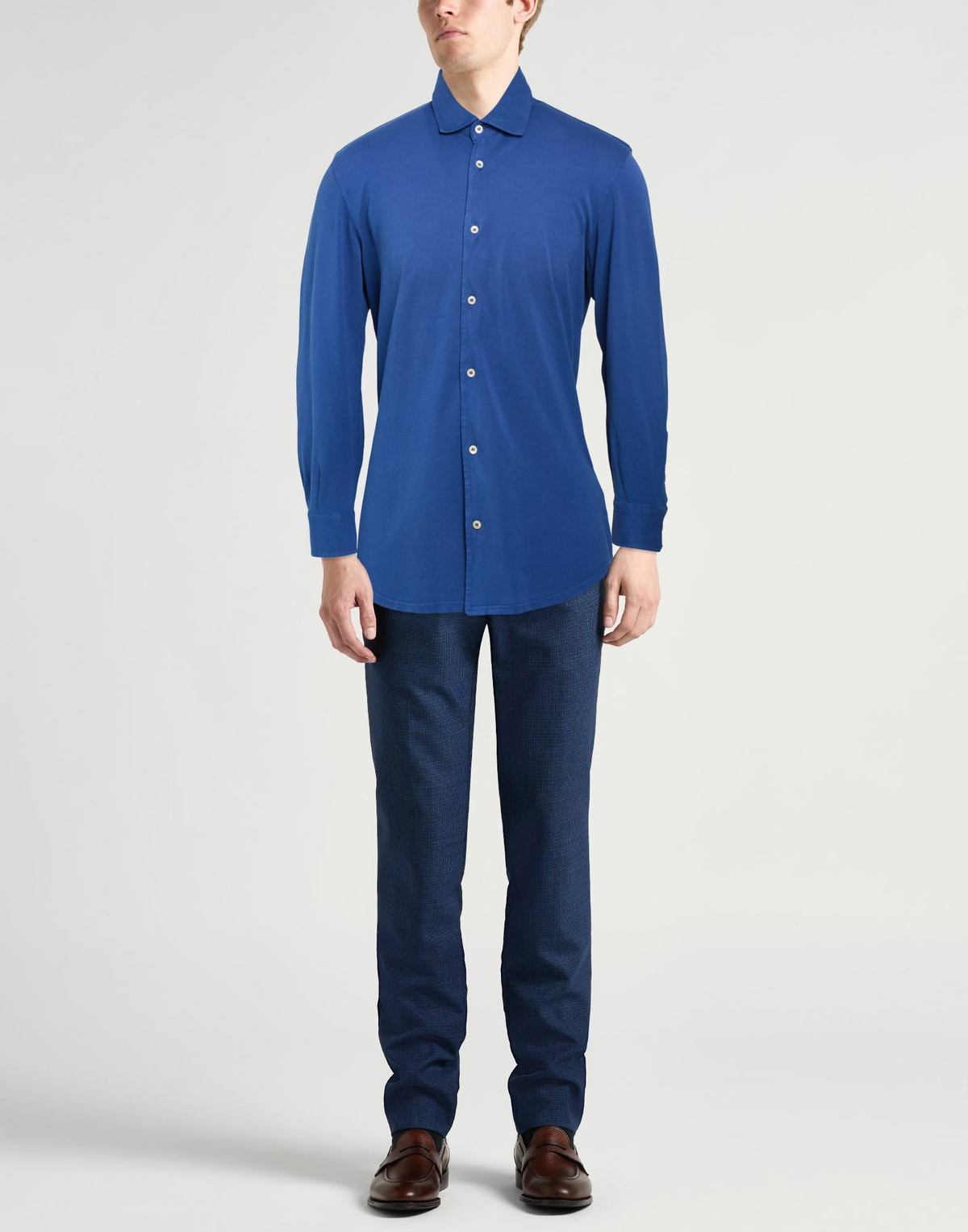 Fedeli Mens Shirt Slate in Blue