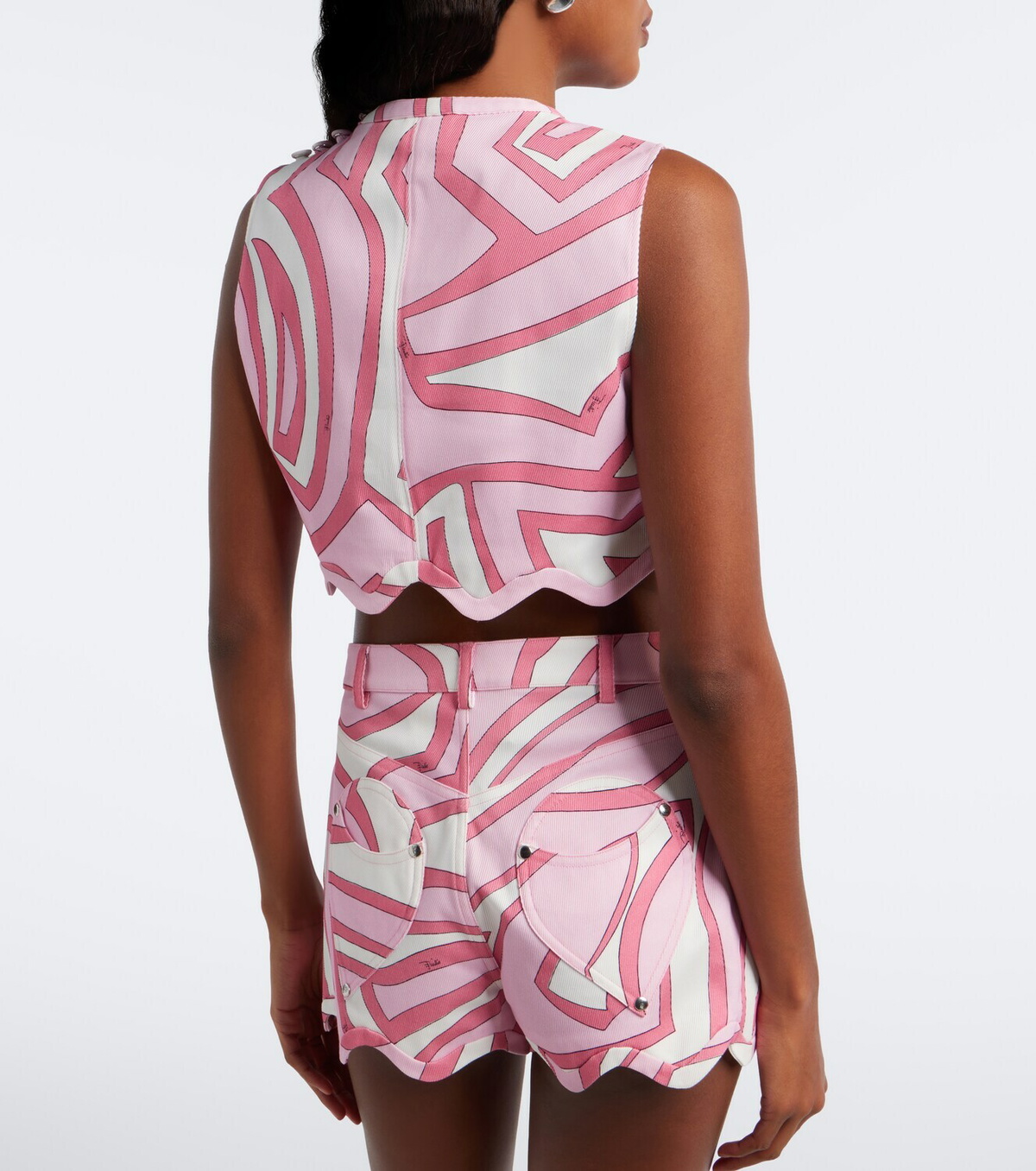 Pucci Labirinto cotton-blend jersey crop top