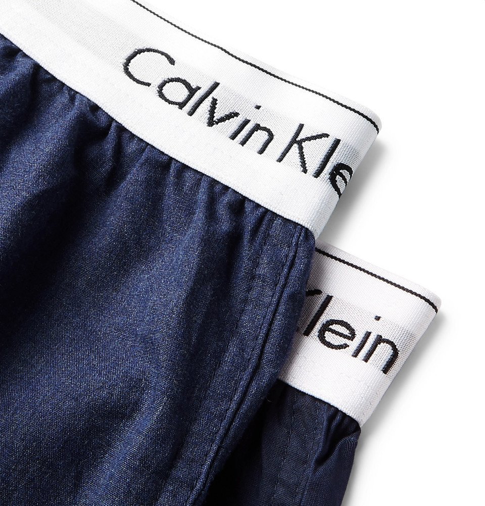 Calvin Klein Slim Fit Woven Boxer in Blue for Men