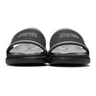 Alexander McQueen Black and Silver Oversized Signature Hybrid Slides