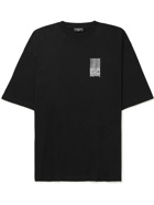 BALENCIAGA - Printed Cotton-Jersey T-Shirt - Black