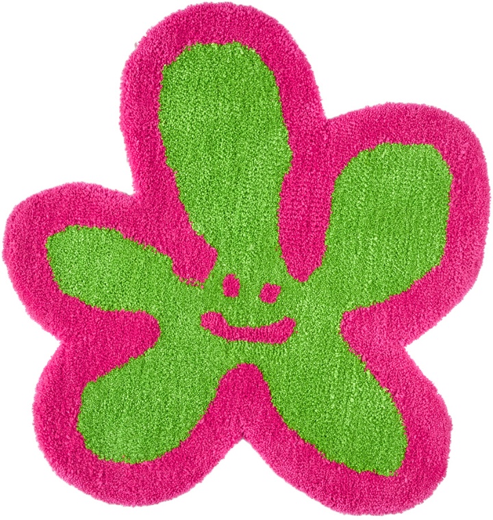 Photo: Marshall Columbia Pink & Green Flower Logo Rug