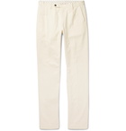 Massimo Alba - Slim-Fit Tapered Pleated Cotton and Cashmere-Blend Trousers - Men - Off-white